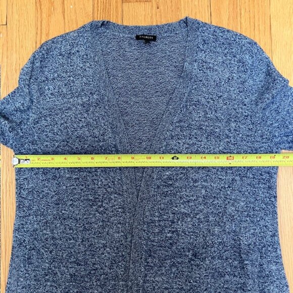 Talbots Heathered Navy and white open cardigan with pockets M - Picture 6 of 7